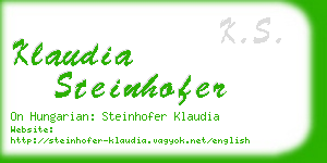 klaudia steinhofer business card